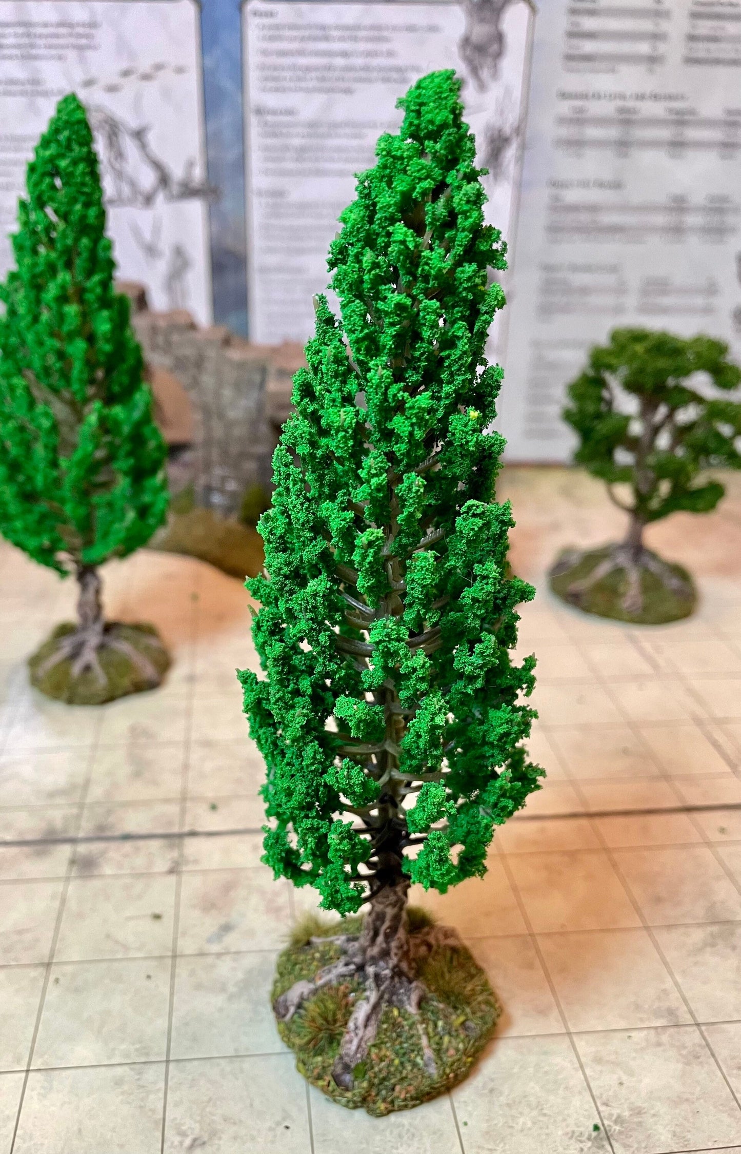 5 model fir trees, fantasy scenery fo TTRPG, and wargaming.