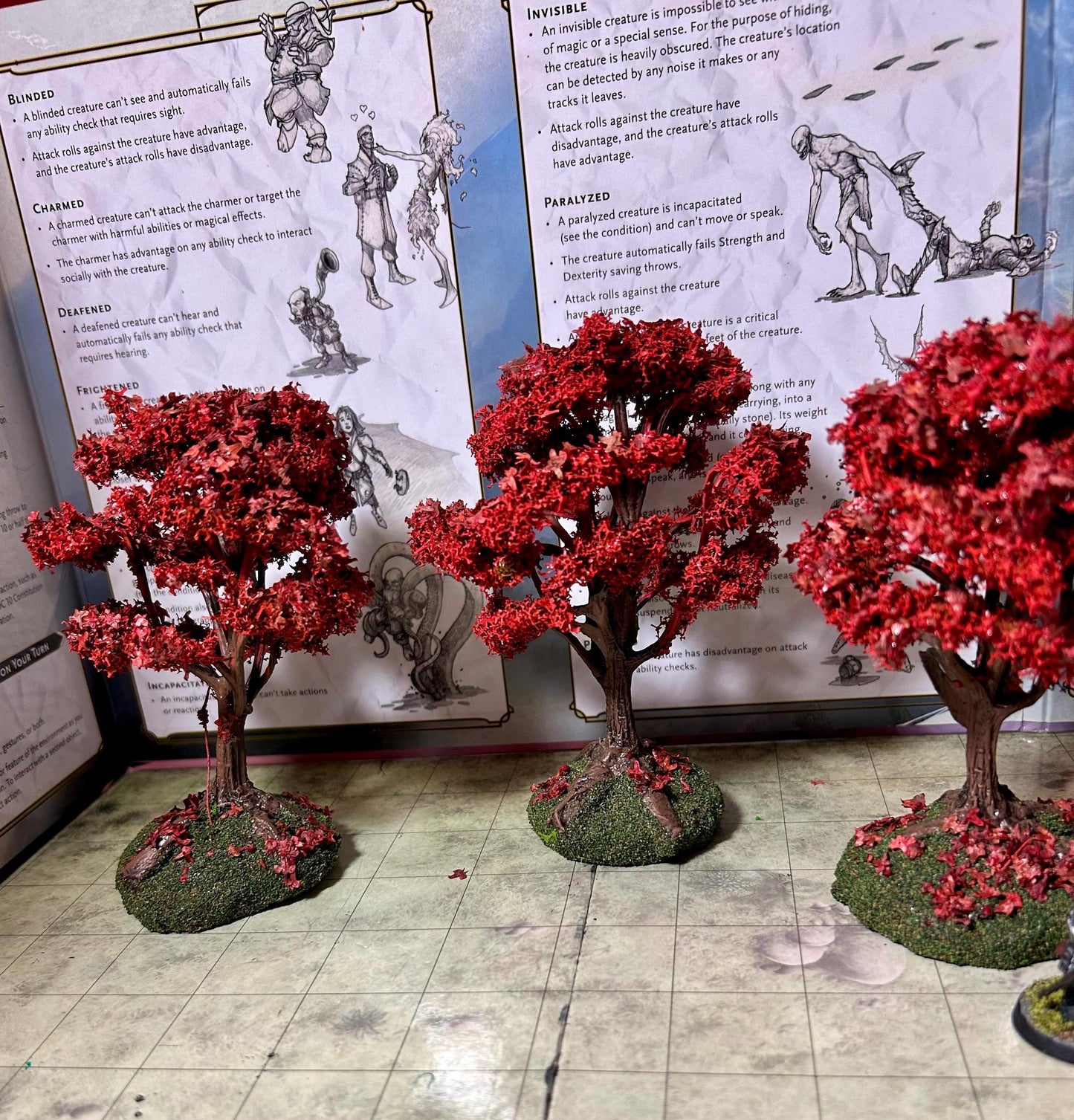 5 Model Cherry blossom model trees, fantasy scenery and scatter terrain for wargaming