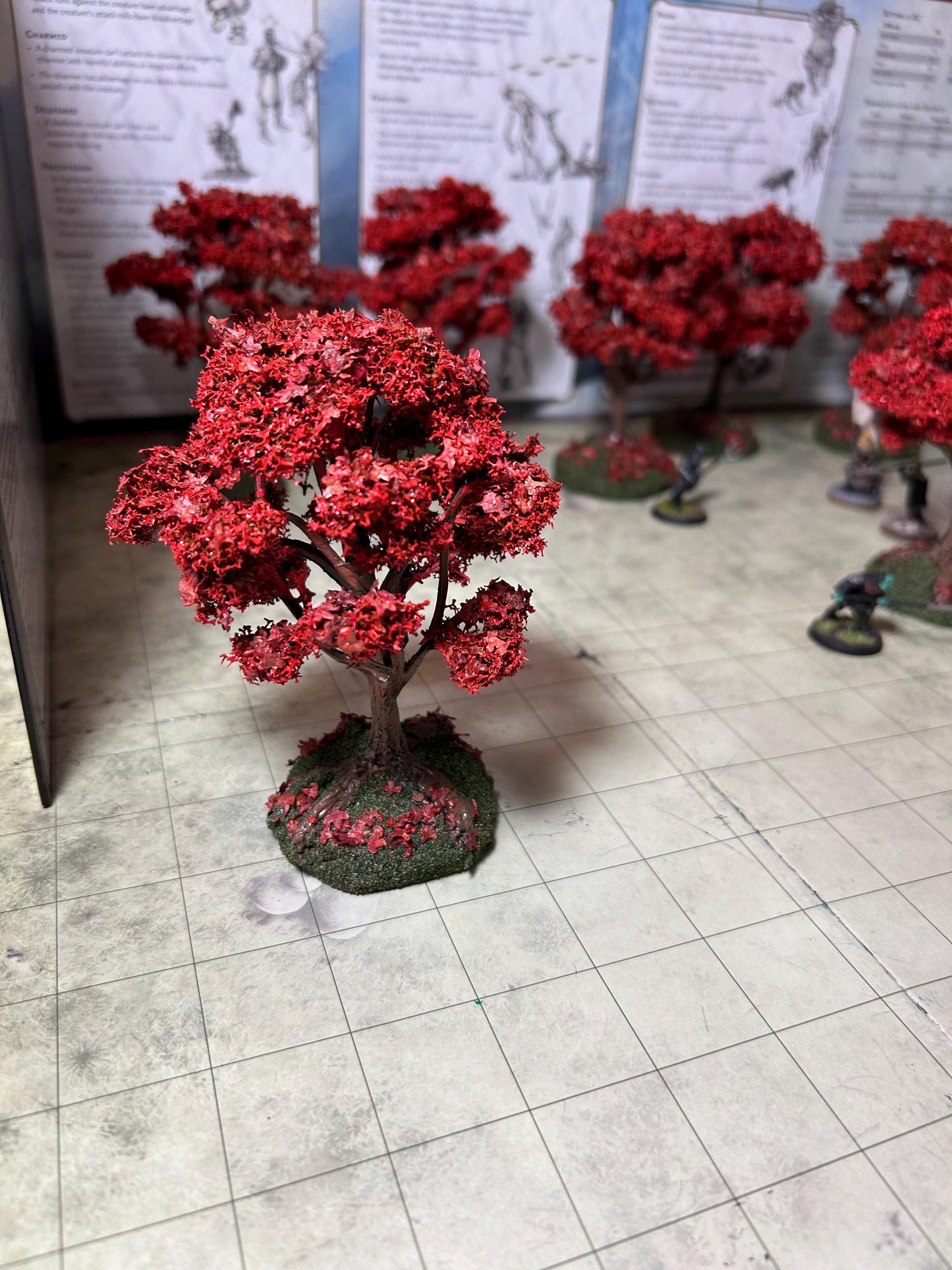 5 Model Cherry blossom model trees, fantasy scenery and scatter terrain for wargaming