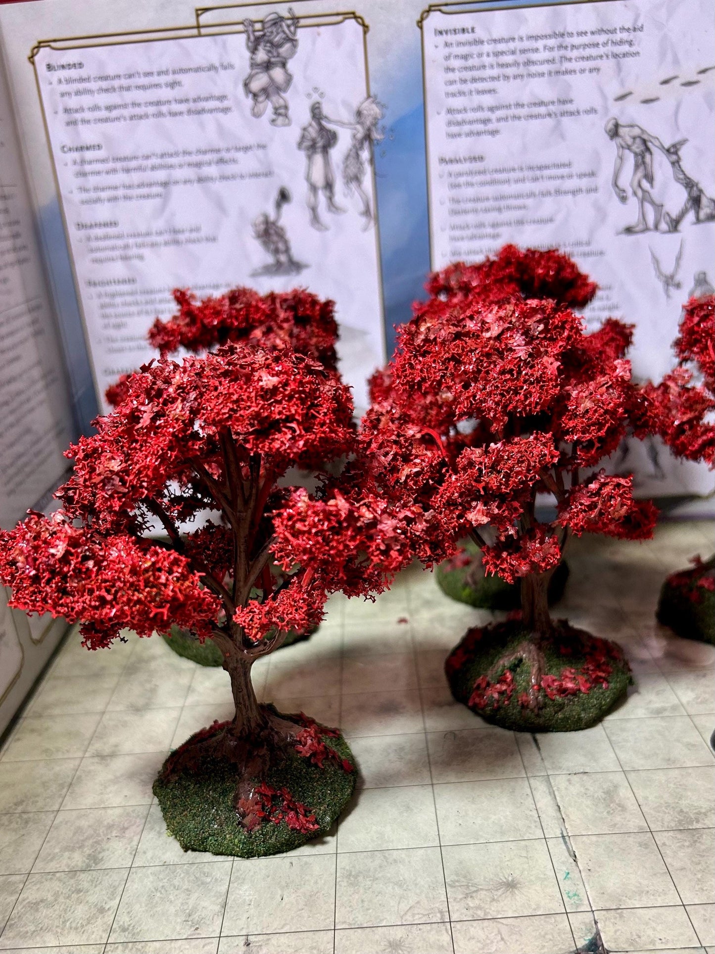 10 Model Cherry blossom model trees, fantasy scenery and scatter terrain for wargaming