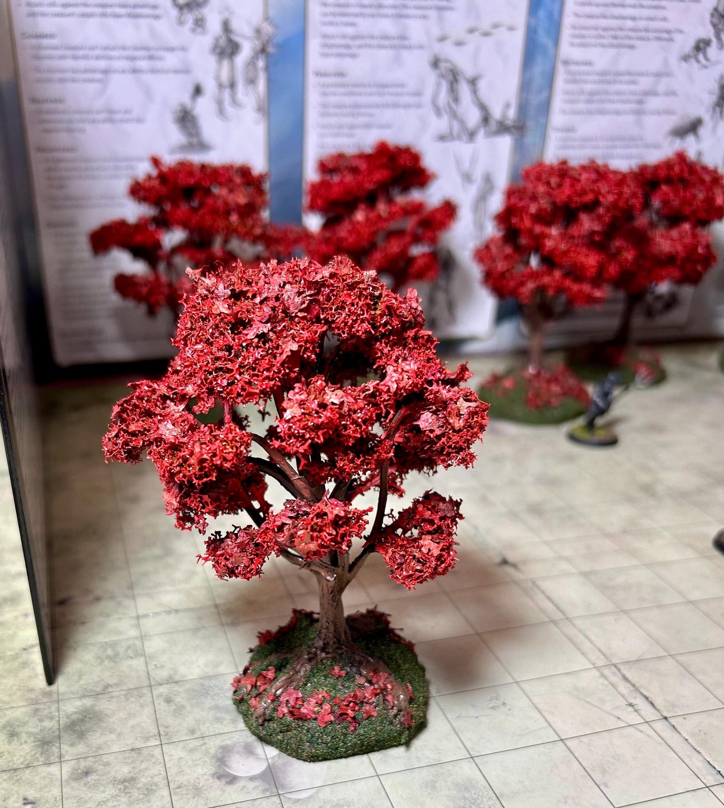 5 Model Cherry blossom model trees, fantasy scenery and scatter terrain for wargaming