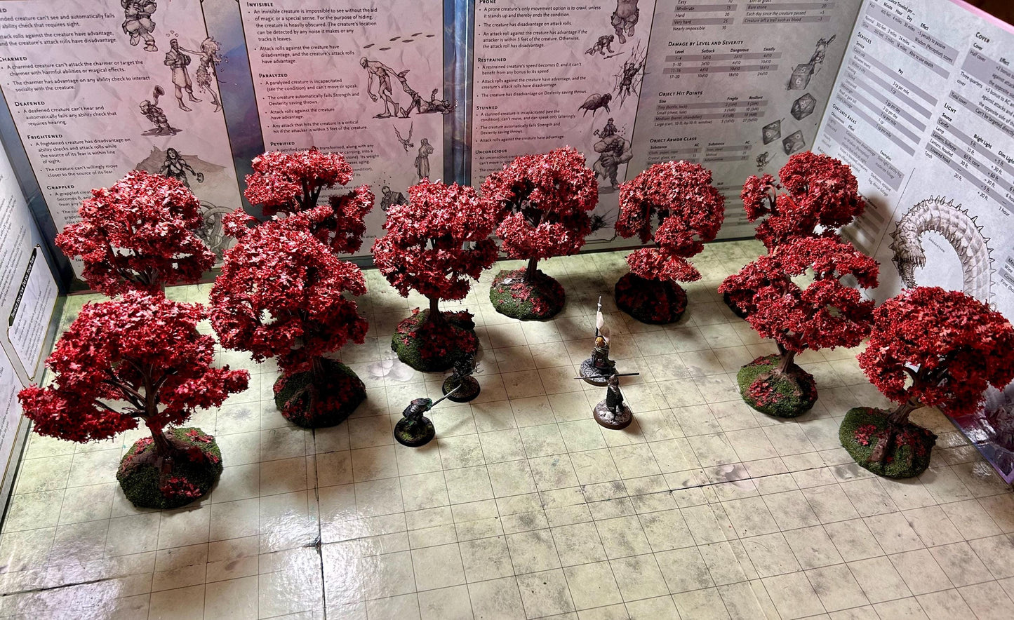5 Model Cherry blossom model trees, fantasy scenery and scatter terrain for wargaming
