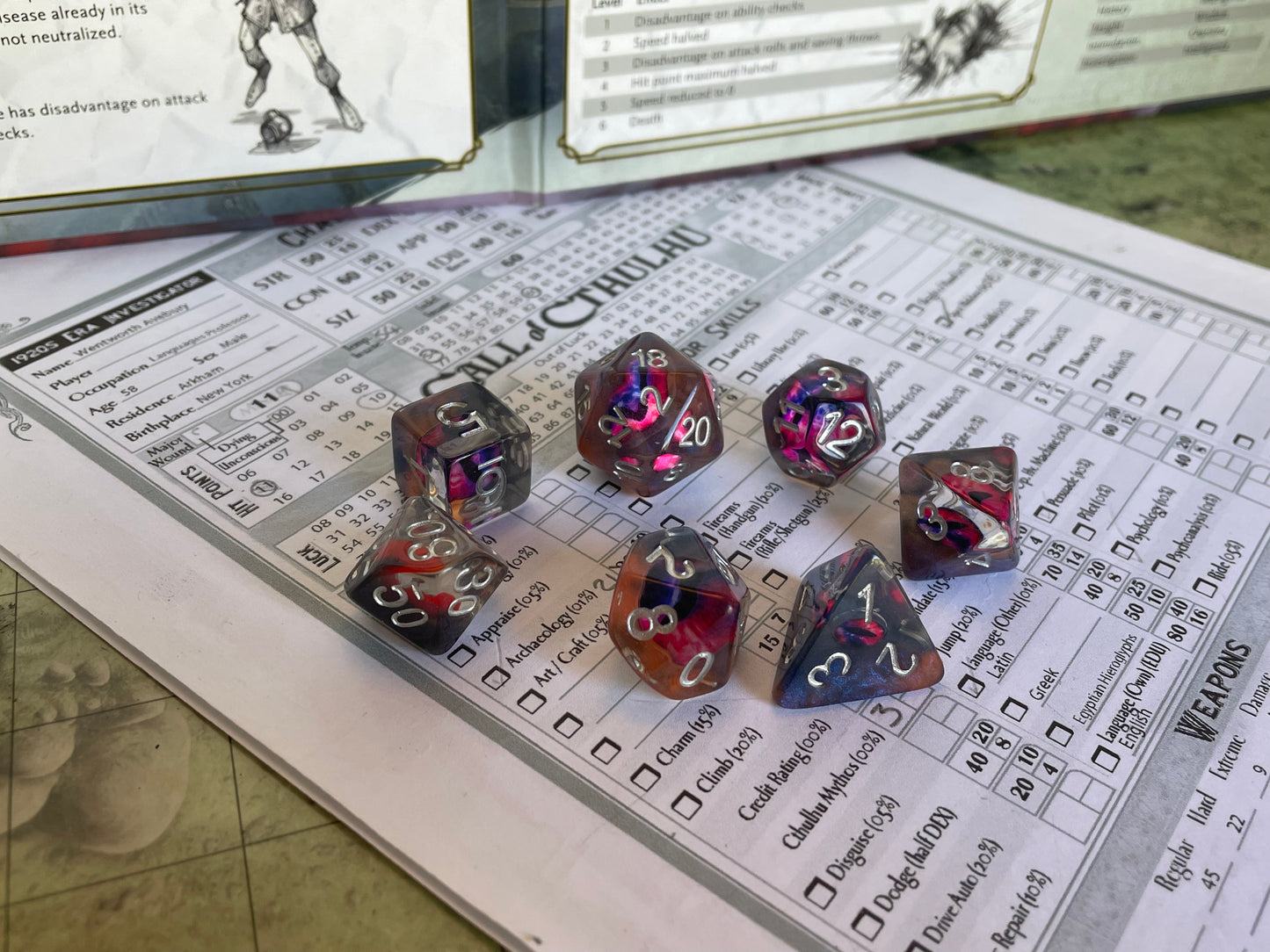 Entombed Demon Eye Poly Set- Orange, Red & Blue