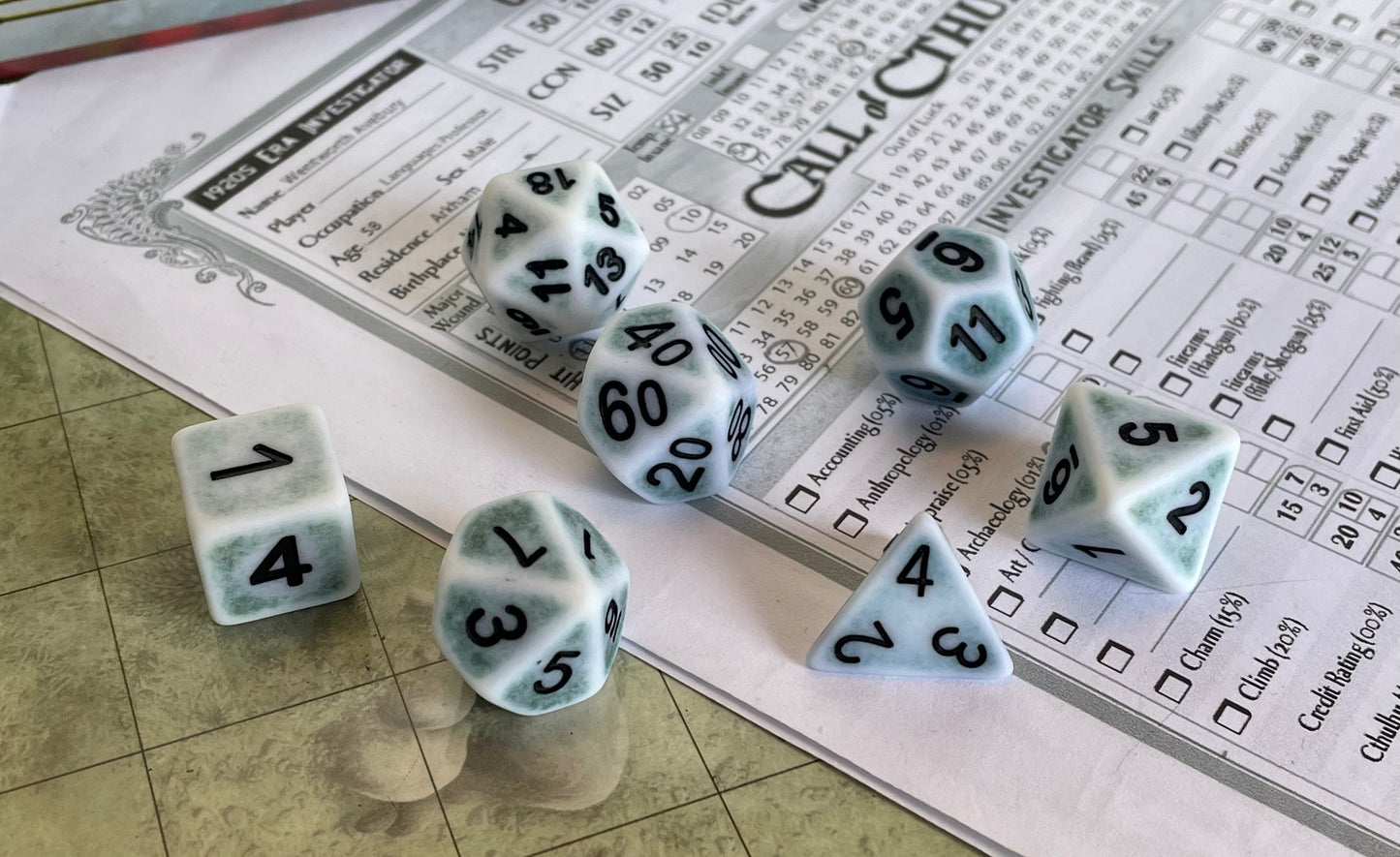 Ancient- Poly Dice Set- Verdigriz