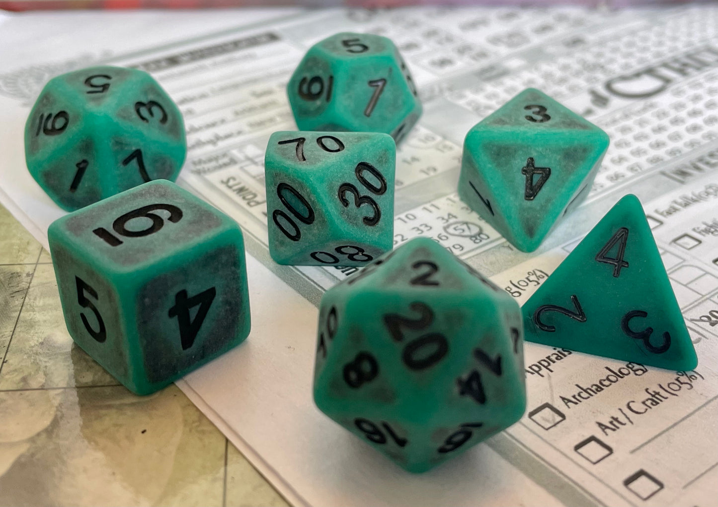 Ancient Green RPG Poly Dice
