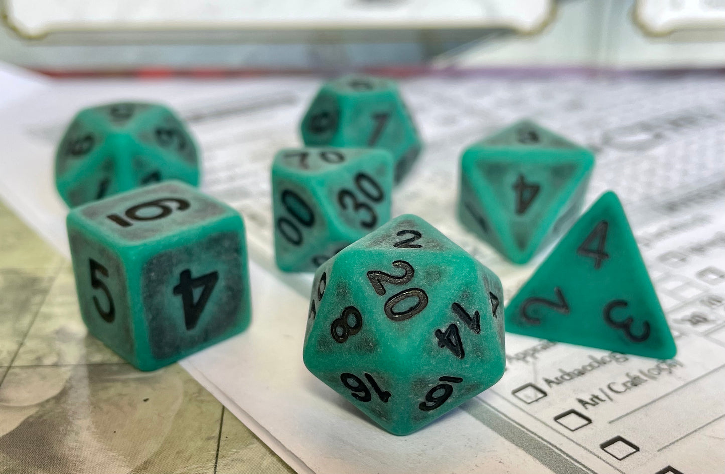 Ancient Green RPG Poly Dice