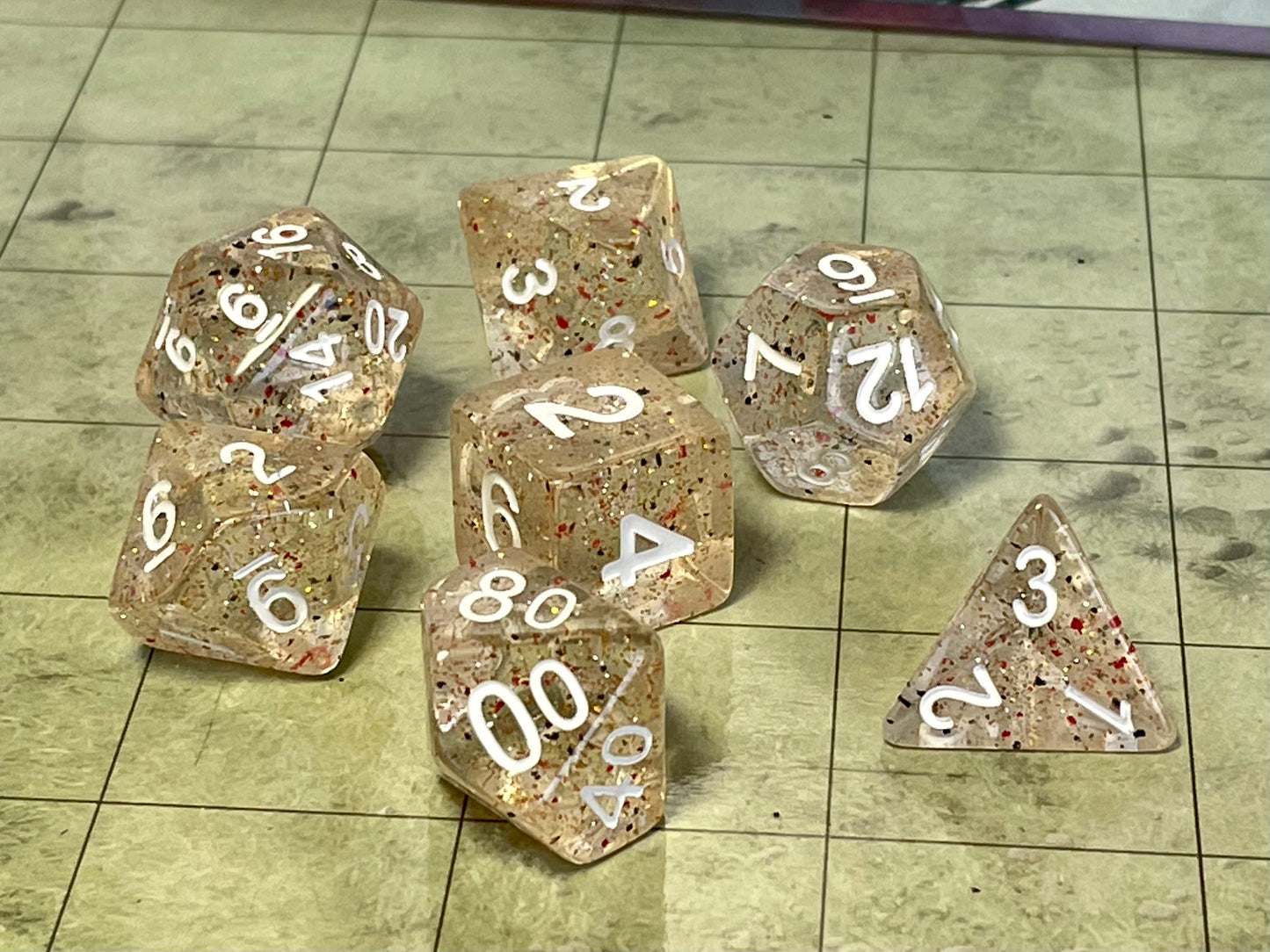 Glitter Flakes- Poly Dice Set- Little Stars