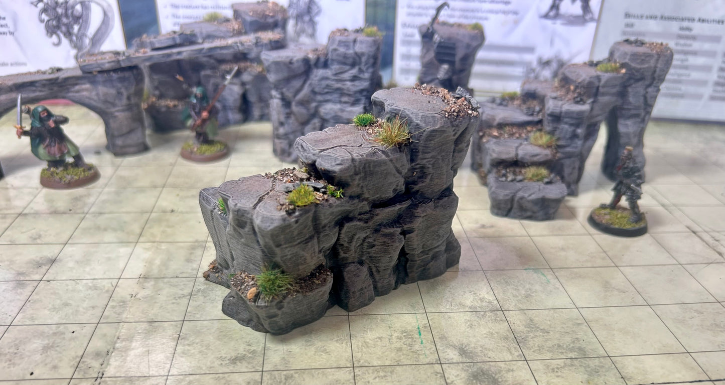 3D Printed  Pre-painted 12 piece 3D printed Cavern steps set