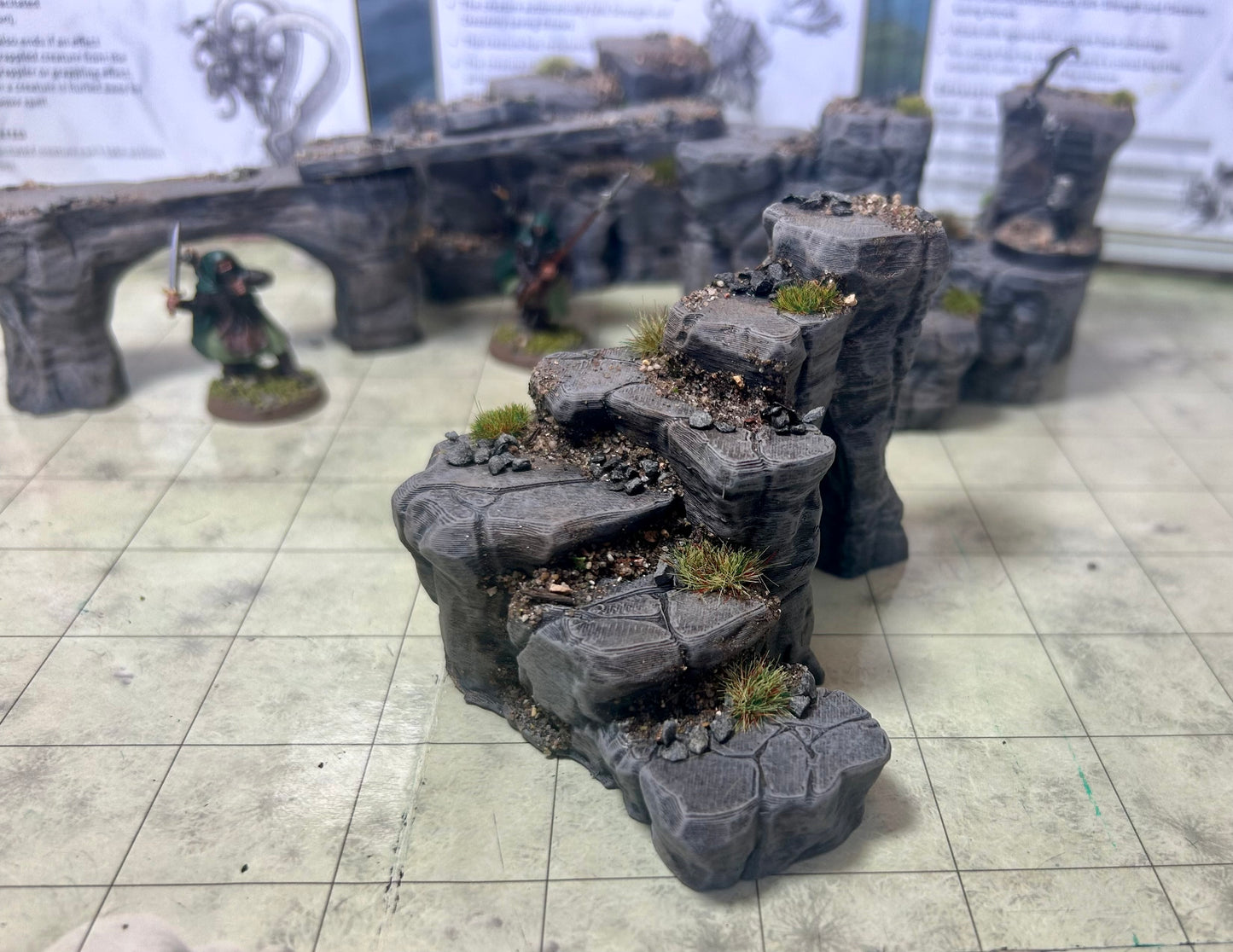 3D Printed  Pre-painted 12 piece 3D printed Cavern steps set