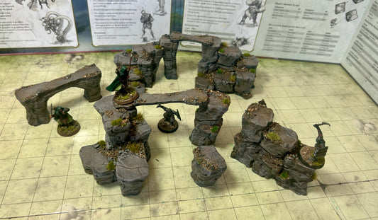 3D Printed  Pre-painted 12 piece 3D printed Cavern steps set