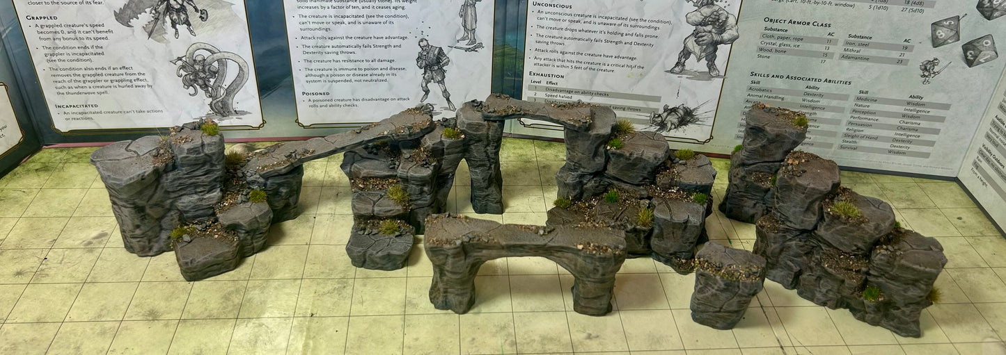 3D Printed  Pre-painted 12 piece 3D printed Cavern steps set