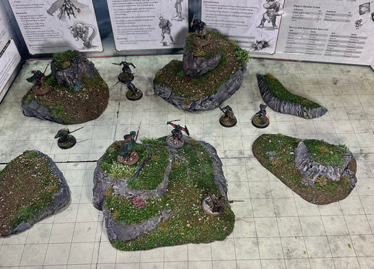 3D Printed Grassy Hill Platforms Scatter Terrain 6 Piece