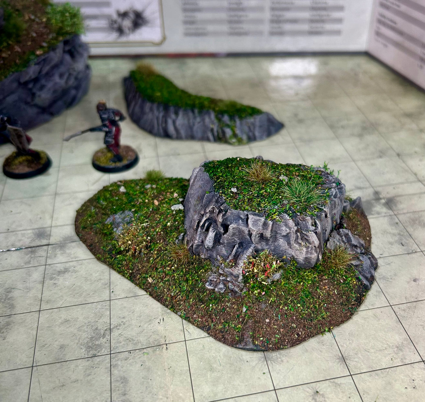 3D Printed Grassy Hill Platforms Scatter Terrain 6 Piece