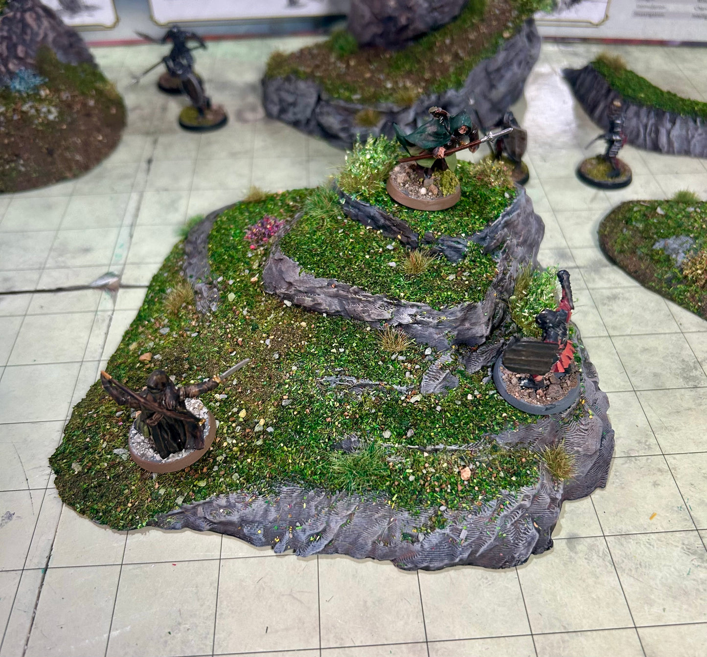 3D Printed Grassy Hill Platforms Scatter Terrain 6 Piece