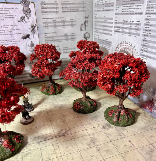 10 Model Cherry blossom model trees, fantasy scenery and scatter terrain for wargaming