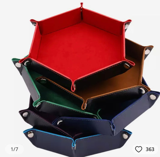 Hexagon Collapsable dice tray. Various colours