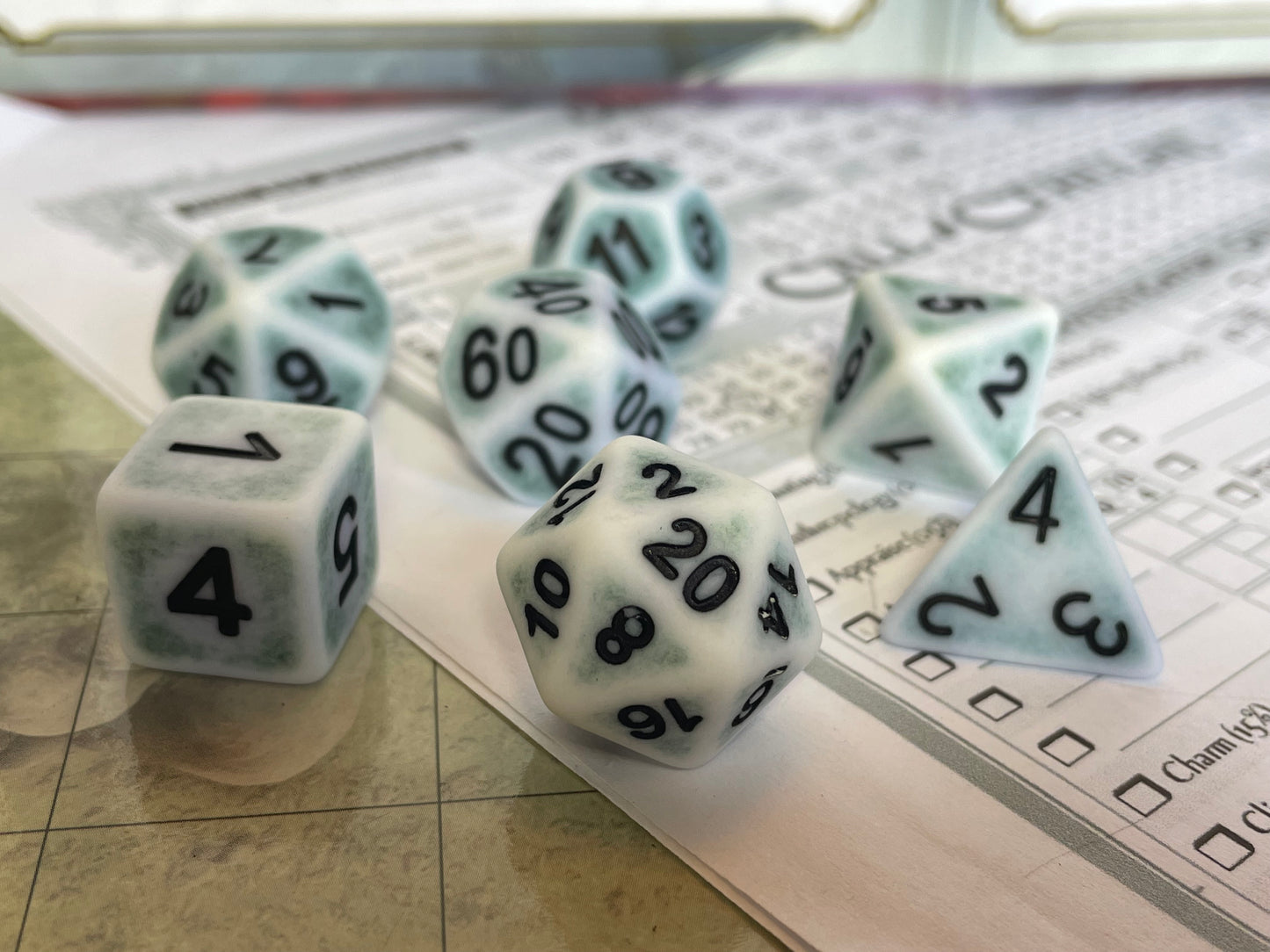 Ancient- Poly Dice Set- Verdigriz