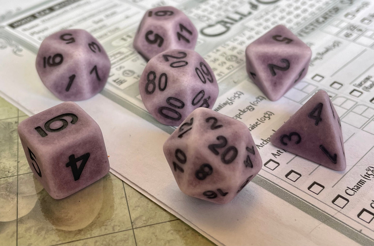 Ancient- Poly Dice Set- Purple