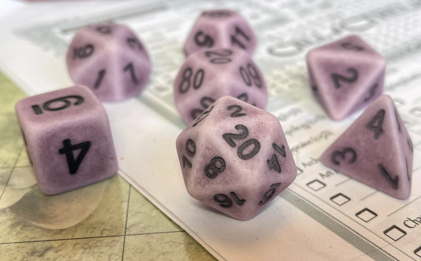 Ancient- Poly Dice Set- Purple