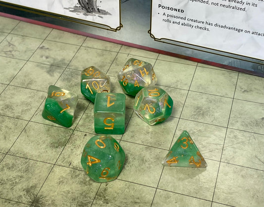 Snow globe Poly Dice Set- Spring Dew