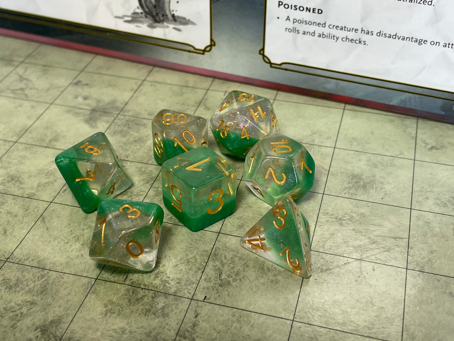 Snow globe Poly Dice Set- Spring Dew